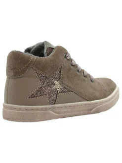 Leder-Sneakers in Khaki