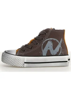 Leder-Sneakers in Khaki/ Hellbraun