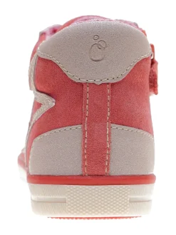 Leder-Sneakers in Koralle