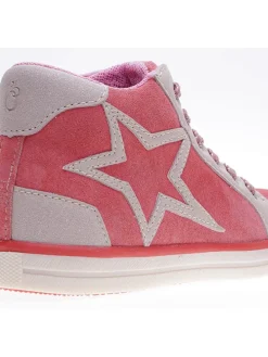 Leder-Sneakers in Koralle