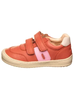 Leder-Sneakers in Koralle