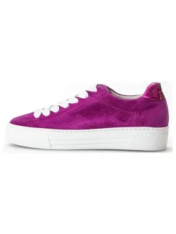 Leder-Sneakers in Lila