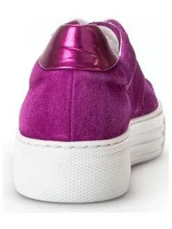 Leder-Sneakers in Lila