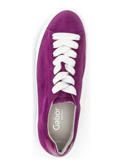 Leder-Sneakers in Lila