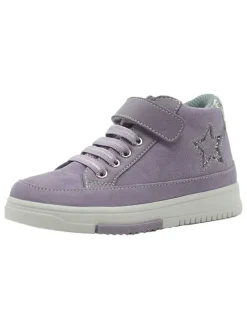 Leder-Sneakers in Lila