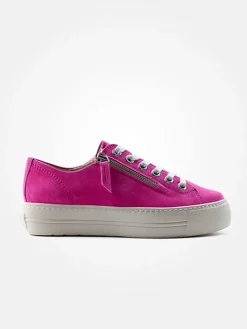 Leder-Sneakers in Pink