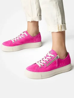 Leder-Sneakers in Pink