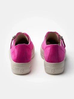 Leder-Sneakers in Pink