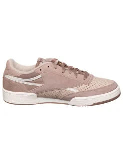 Leder-Sneakers in Rosa/ Beige