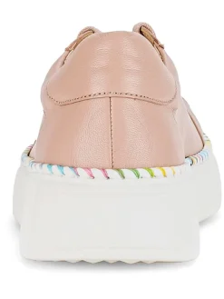Leder-Sneakers in Rosa/ Bunt
