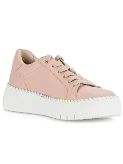 Leder-Sneakers in Rosa/ Bunt