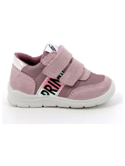 Leder-Sneakers in Rosa/ Weiß