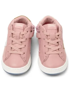 Leder-Sneakers in Rosa/ Weiß