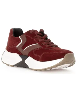 Leder-Sneakers in Rot