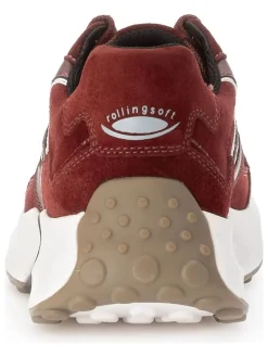 Leder-Sneakers in Rot