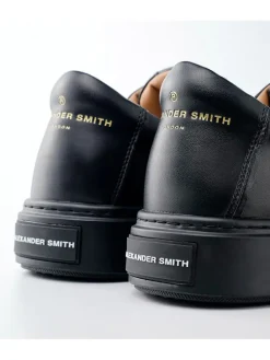 Leder-Sneakers in Schwarz