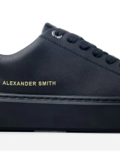 Leder-Sneakers in Schwarz