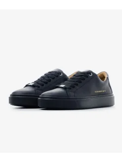 Leder-Sneakers in Schwarz