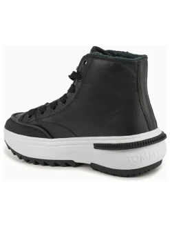 Leder-Sneakers in Schwarz