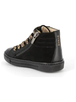 Leder-Sneakers in Schwarz