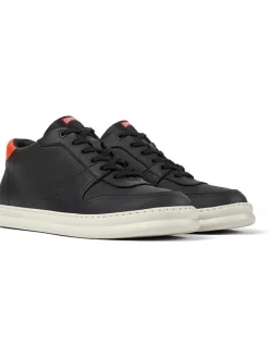 Leder-Sneakers in Schwarz