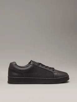 Leder-Sneakers in Schwarz