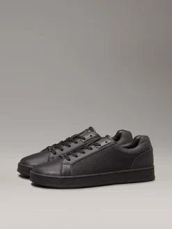 Leder-Sneakers in Schwarz