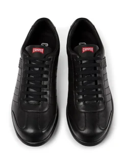 Leder-Sneakers in Schwarz
