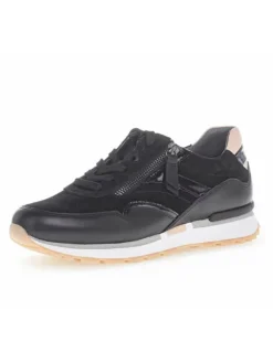 Leder-Sneakers in Schwarz
