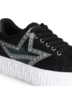 Leder-Sneakers in Schwarz