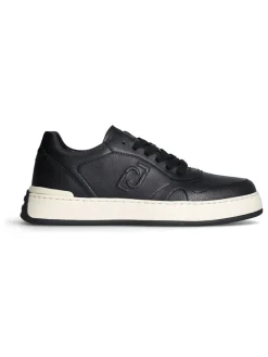 Leder-Sneakers in Schwarz
