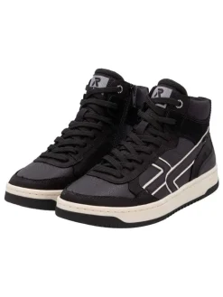 Leder-Sneakers in Schwarz