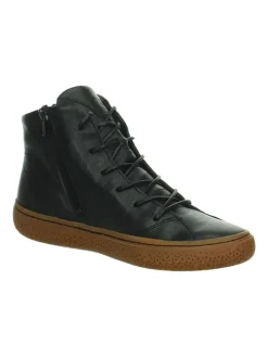 Leder-Sneakers in Schwarz