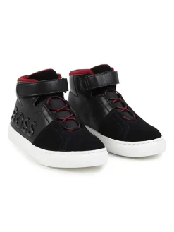 Leder-Sneakers in Schwarz