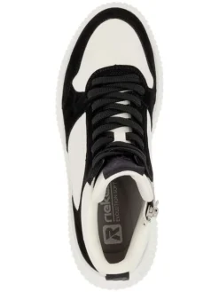 Leder-Sneakers in Schwarz/ Weiß