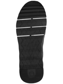 Leder-Sneakers in Schwarz/ Silber