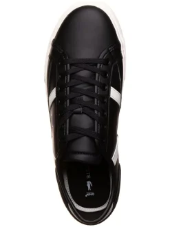 Leder-Sneakers in Schwarz/ Weiß