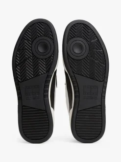 Leder-Sneakers in Schwarz/ Weiß