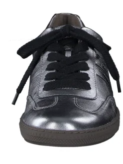 Leder-Sneakers in Silber