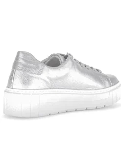 Leder-Sneakers in Silber
