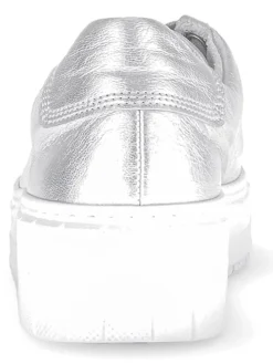 Leder-Sneakers in Silber
