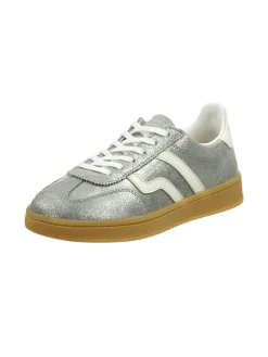 Leder-Sneakers in Silber