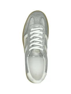 Leder-Sneakers in Silber