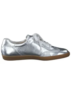 Leder-Sneakers in Silber