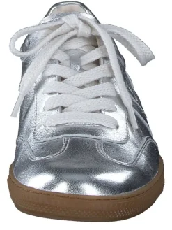 Leder-Sneakers in Silber