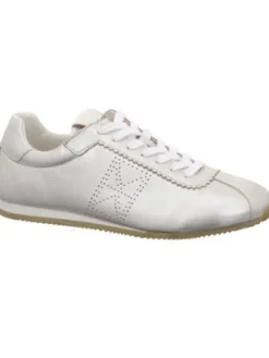 Leder-Sneakers in Silber