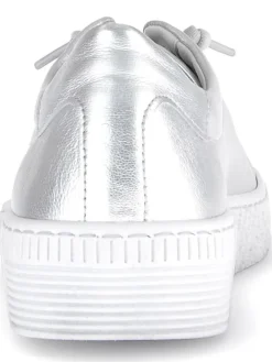 Leder-Sneakers in Silber