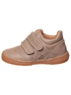 Leder-Sneakers in Taupe