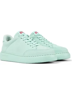 Leder-Sneakers in Türkis