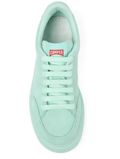 Leder-Sneakers in Türkis